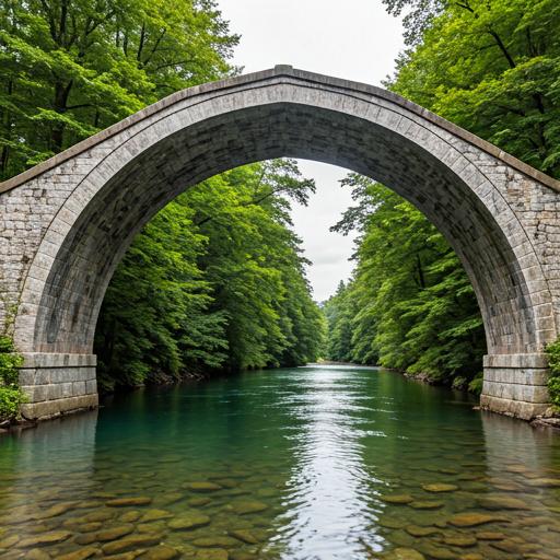 Grand arched bridge with magical math symbols